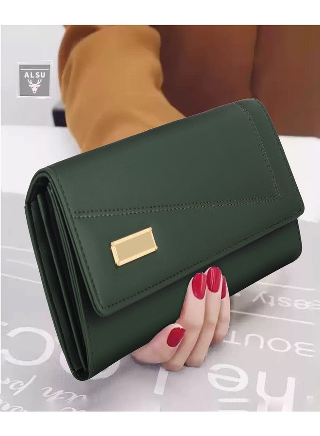 ALSU Women's Wallet | Stylish Purse with Phone Pocket,4 Card Pocket and Multiple Compartment| Party Clutch for Girl | Travel Hand Purse for Women| Office Bag for Women (Green) - Image 3